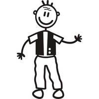Genuine My Family Sticker - Grandfather in Vest