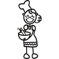 Genuine My Family Sticker - Grandmother With Mixing Bowl