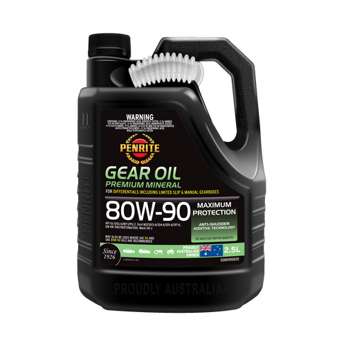 Penrite Gear Oil Mineral For Diff's & Manual Gearboxes 2.5l 80w90 GO80900025