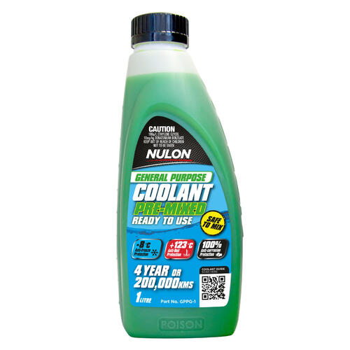 Nulon Green General Purpose Coolant Premix 1 Litre Bottle GPPG-1