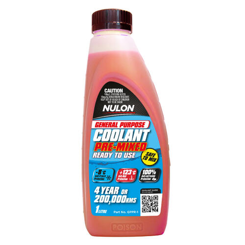 Nulon Red General Purpose Coolant Premix 1 Litre Bottle GPPR-1