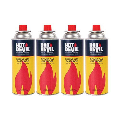 Hot Devil Butane Gas Cartridge 4 Pack HD200C