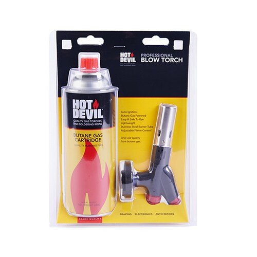 Hot Devil Professional Butane Blow Torch Kit With 220G Gas Cartridge HD910