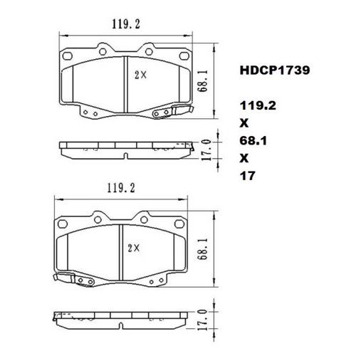 Premier Heavy Duty Carbon-Fiber Ceramic Brake Pads DB1739 HDCP1739