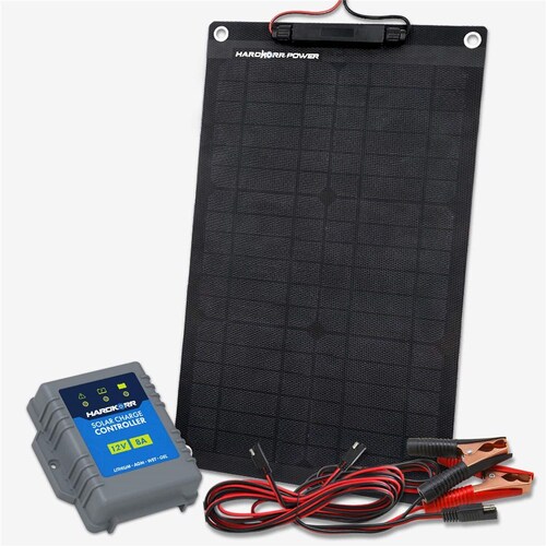 Hardkorr 15W 12V Lithium Compatible Solar Trickle Charger With Crocskin - HKPSOLT1512V