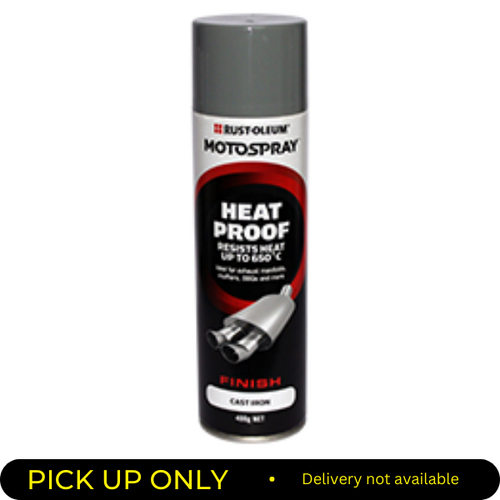 Rustoleum  Motospray Heat Proof Paint (up To 800c/1472f) Flat Cast Iron 400g Aerosol  HP3004 HP3004