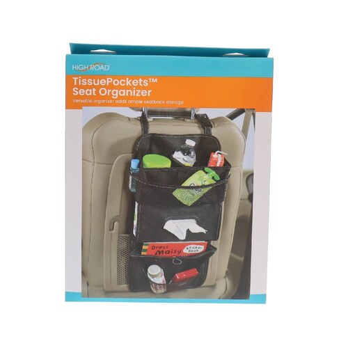High Road Tissue Pockets Seat Organiser - Black HR-5539-BLK