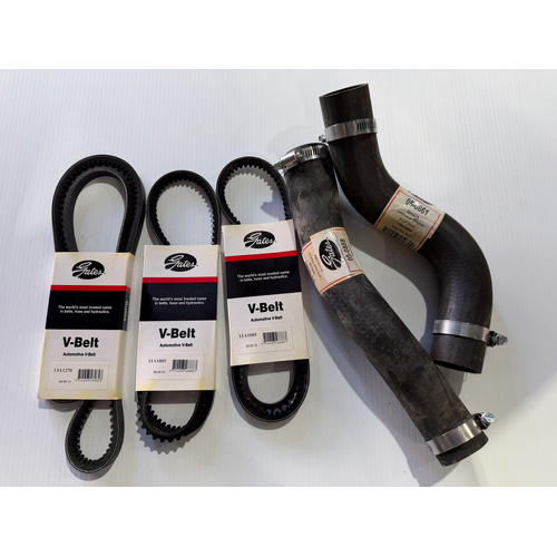 Gates Radiator Hoses 05-0888 05-0861 & Belts 13A1270 11A1005 Kit