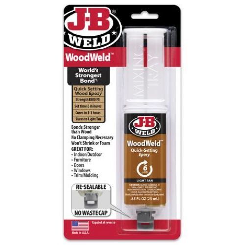 JB Weld Woodweld 2 Part Quick Setting Epoxy For Wood - Light Tan  25ml  JBW50151 JBW50151