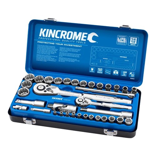 Kincrome 35 Piece 1/4" And 1/2" Drive Socket Set - Metric K28030