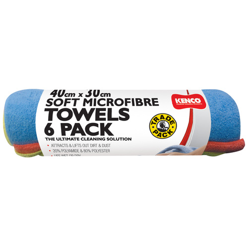 Kenco Microfibre Cloth 40x30cm 6pack KCPMT6PC