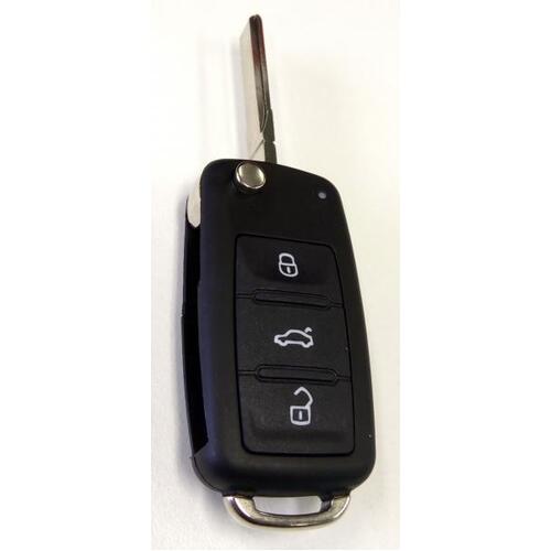 MAP Remote Shell/Key Replacement - 3 Button KF123 suits VW Beetle/Caddy/Golf/Jetta/Passat/Polo/Tiguan