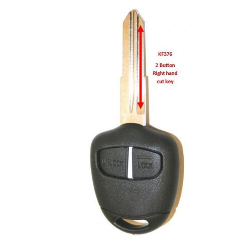 Map Remote Shell & Key - 2 Button (rh Cut Blade) KF376 