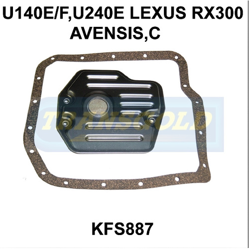 Transgold Automatic Transmission Filter Service Kit KFS887 suits U140E/F,U240E Lexus Rx300,Avensis,Celica 1999 On