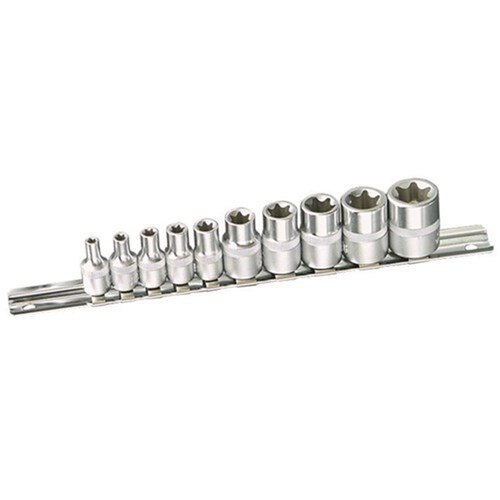 Kincrome 10 Piece E-Torx Socket Set With Clip-On Rail 2093