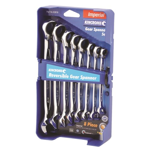 Kincrome 8 Piece Combination Gear Spanner Set - Imperial K3018
