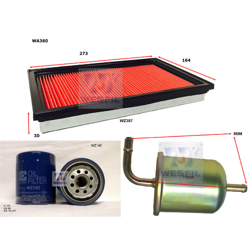 Wesfil Cooper Nissan Pulsar N15 1.6L Filter Pack KIT5-1.6L