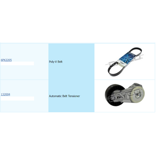 Dayco Drive Belt Tensioner & Belt Kit KPT209