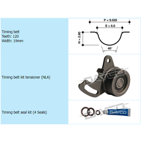 Dayco Timing Belt Kit KTBA158