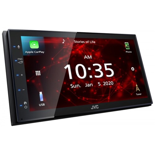 JVC 6.8" Capacitive LCD Double Din Mechless Android Auto and Apple CarPlay Bluetooth AV Receiver Head Unit KW-M560BT