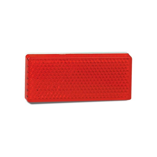 LED Auto Lamps Pair of Red Reflex Reflectors - Rectangle Shape with 3M Double-Sided Tape Mount (7030R)