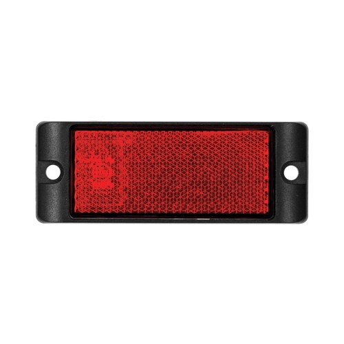 LED Auto Lamps Pair of Red Reflex Reflectors Rectangle Shape with Screw Surface Mount - 7035R