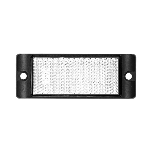 LED Auto Lamps Pair of White Reflex Reflectors Rectangle Shape with Screw Surface Mount 7035W