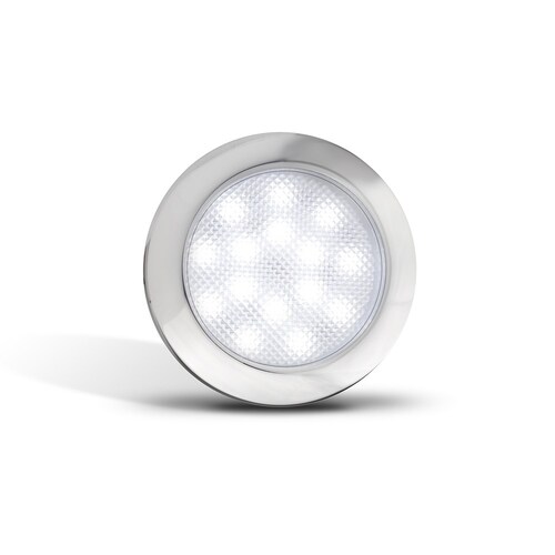 LED Auto Lamps Round Interior Lamp with Chrome Bezel - 7515C