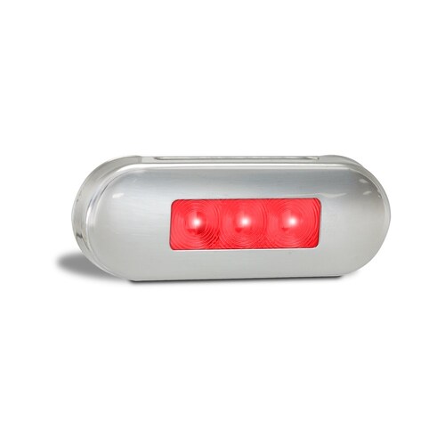 LED Auto Lamps Rear End Outline Marker Lamp with Coloured Lens and Brushed Steel Bezel - 86RRM