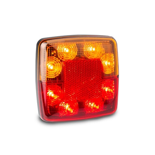LED Auto Lamps Small Square LED Trailer Lamps with Reflex Reflector Stop Tail Indicator - 98BAR2