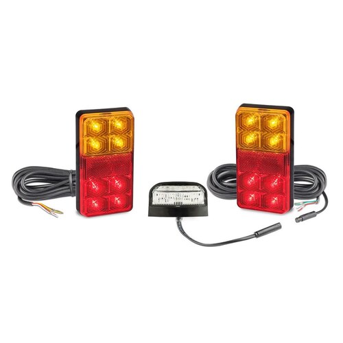 LED Auto Lamps Budget 6 Metre LED Trailer Lamp Kit with Reflex Reflector and Licence Plate Lamp (150 x 80 x 22mm) - Stop Tail Indicator H155BARLP2/6
