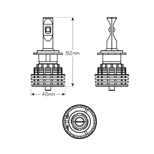 LED Auto Lamps H7 5000Lm Headlight Kit Single Beam