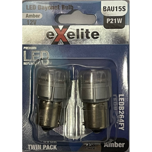 Exelite Led Globes 6000K (2Pc) Amber Bayonet Bau15S LEDB264FY