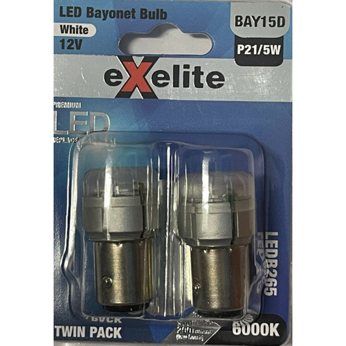 Exelite Led Globe 6000K (2Pc) Bayonet Bay15D Double Contact LEDB265