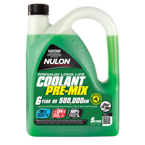 Nulon Green Premium Long Life Pre-Mix Coolant 5 Litre (LLTU5)
