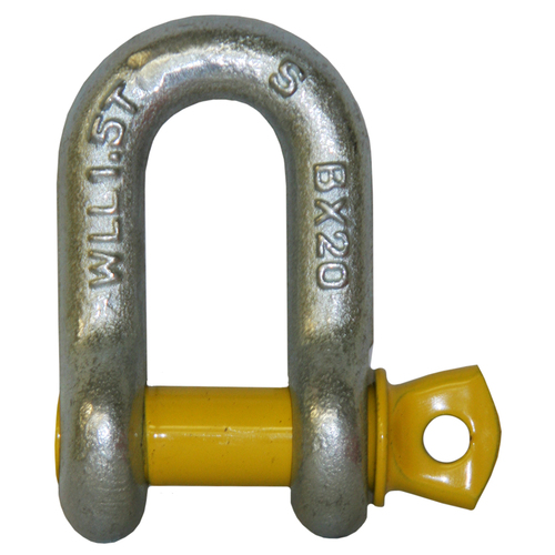 Loadmaster D-shackle - 11mm Grade S 1.50t Marked With Yellow Pin LM31102