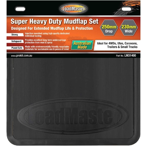 Loadmaster Mudflap Set Medium Wider 4WD Trailer Vans & Light Truck 355mmD x 280mmW LM31403
