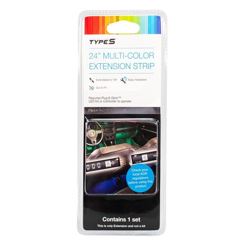 Type S GLM55323 24" (0.6 Metre) App Controlled Plug And Glow Interior Multi-Colour Extension LED Strip Light Add-On