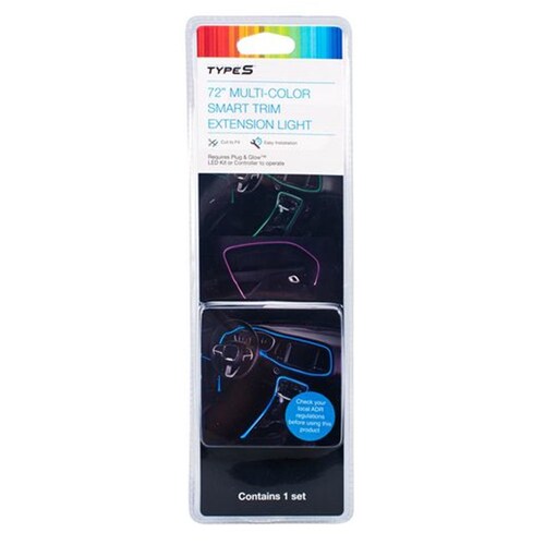 Type S GLM55880 72" 1.8 Metre App Controlled Plug And Glow Interior Multi-Colour Smart LED Trim Extension Light Add-On To Suit Smart Lighting Kits