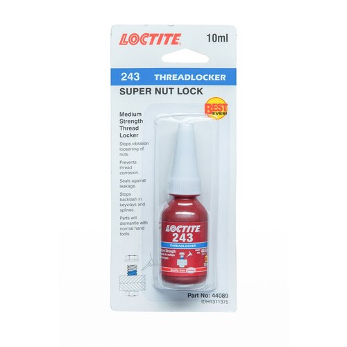 Loctite 243 Threadlocker - Medium Strength - Blue 10mL 44089