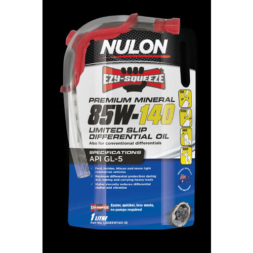 Nulon Premium Mineral 85W-140 Gearbox & Differential Oil 1L (LSD85W140-1E)