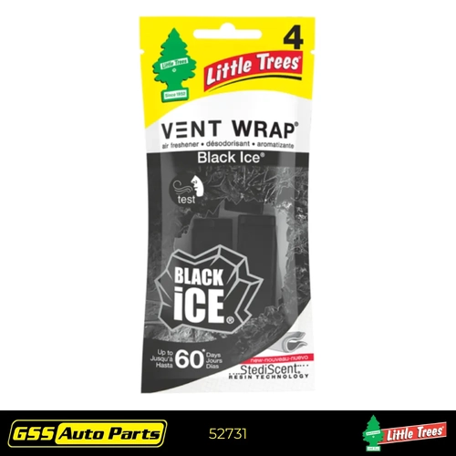 Little Trees Air Freshener Vent Wrap Black Ice 4 Pk 52731
