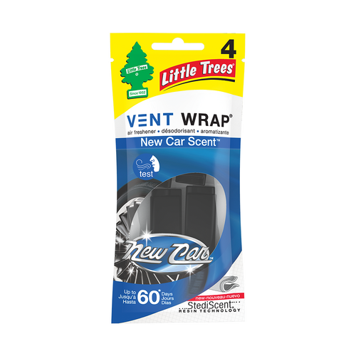 Little Trees Air Freshener Vent Wrap 4 Pack - New Car Scent 52733