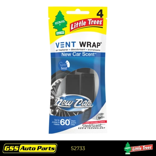 Little Trees Vent Wrap 4 Pk New Car Scent 52733
