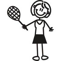 Genuine My Family Sticker - Mother Playing Tennis