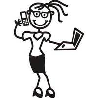 Genuine My Family Sticker - Mother With Laptop and Mobile