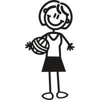 Genuine My Family Sticker - Mother with Netball