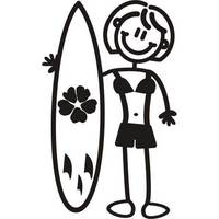 Genuine My Family Sticker - Mother with Surfboard