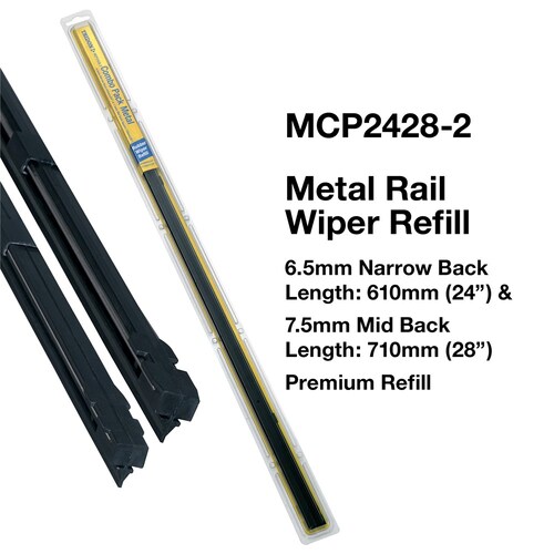 Tridon Front Wiper Blade Refills - Combo Pack 24In - 2Pc 610mm (24") & 710mm (28") MCP2428-2