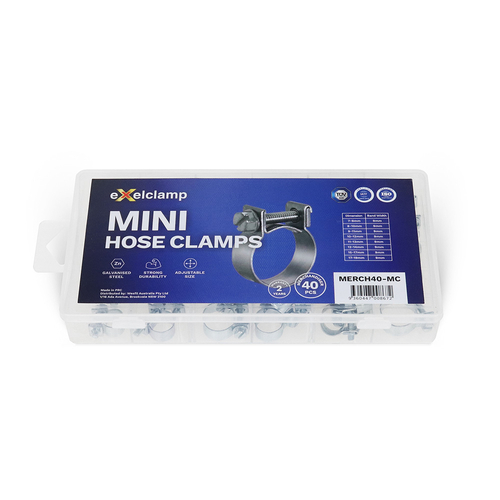 Exelclamp Mini Hose Clamps Assortment MERCH40-MC 40 Piece
